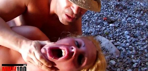  Laura Blume bigtits spanish blonde brutal hardcore fucking at the beach
